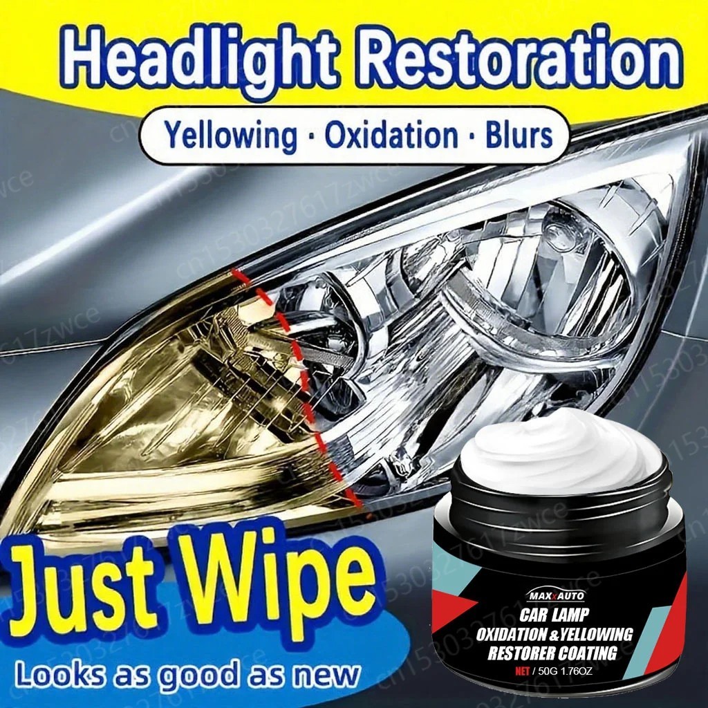 Car Headlight Restoration Polishing- Kit Scratch Remover & Oxidation Cleaner