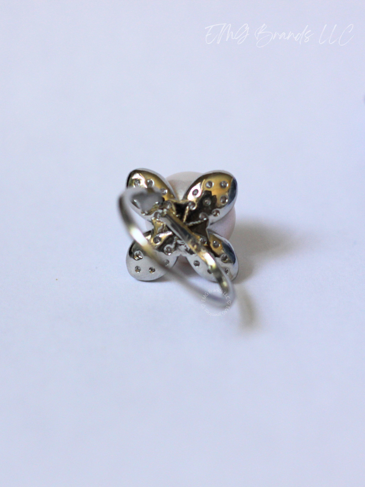 Rare Sakura Pink Overtone Flower Edison Pearl Ring