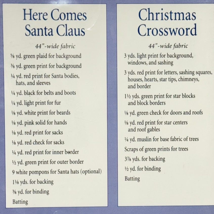That Patchwork Place Classics - Christmas Crossword, Here Comes Santa Claus