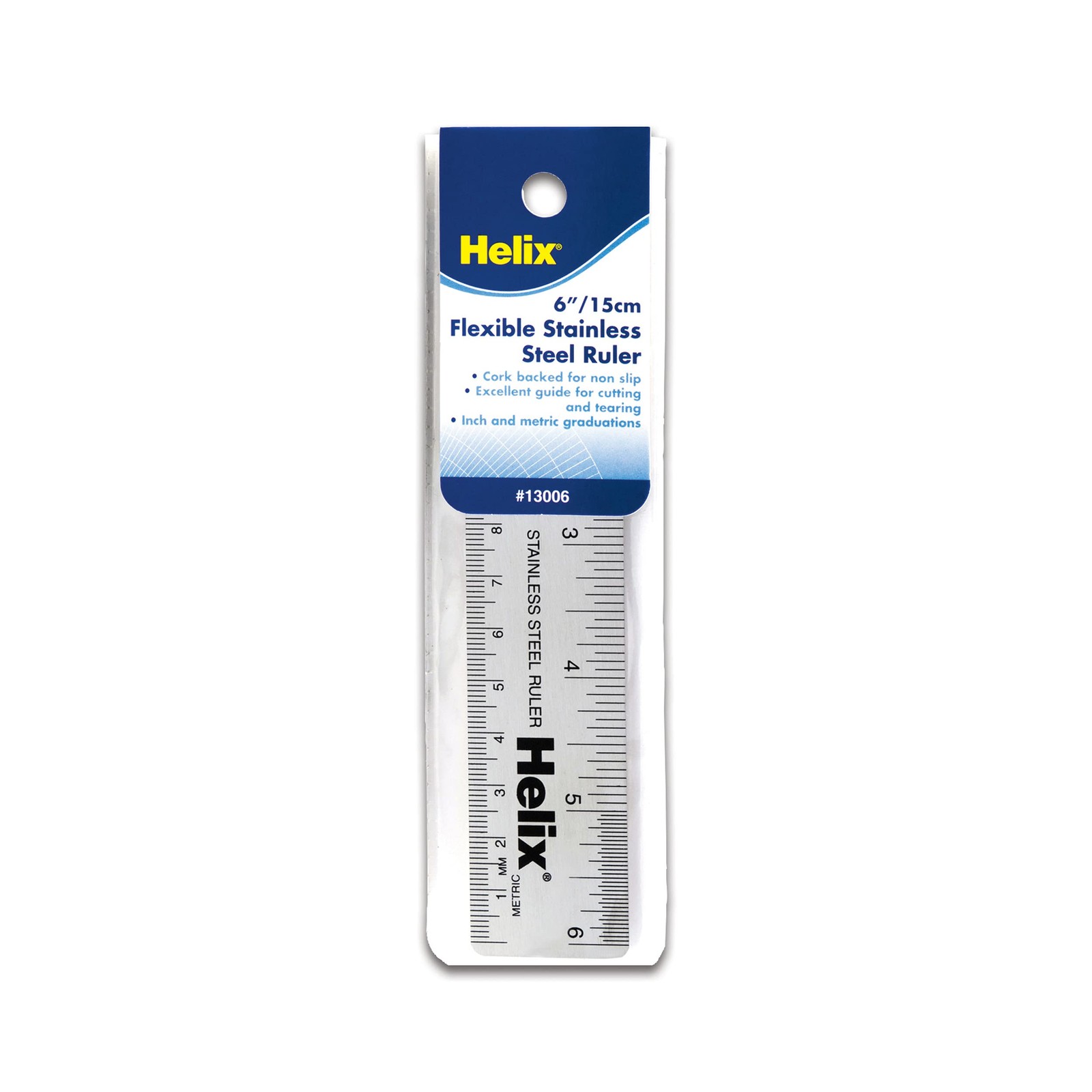 Helix Stainless Steel Ruler 6" / 15cm (13006) 6", Silver
