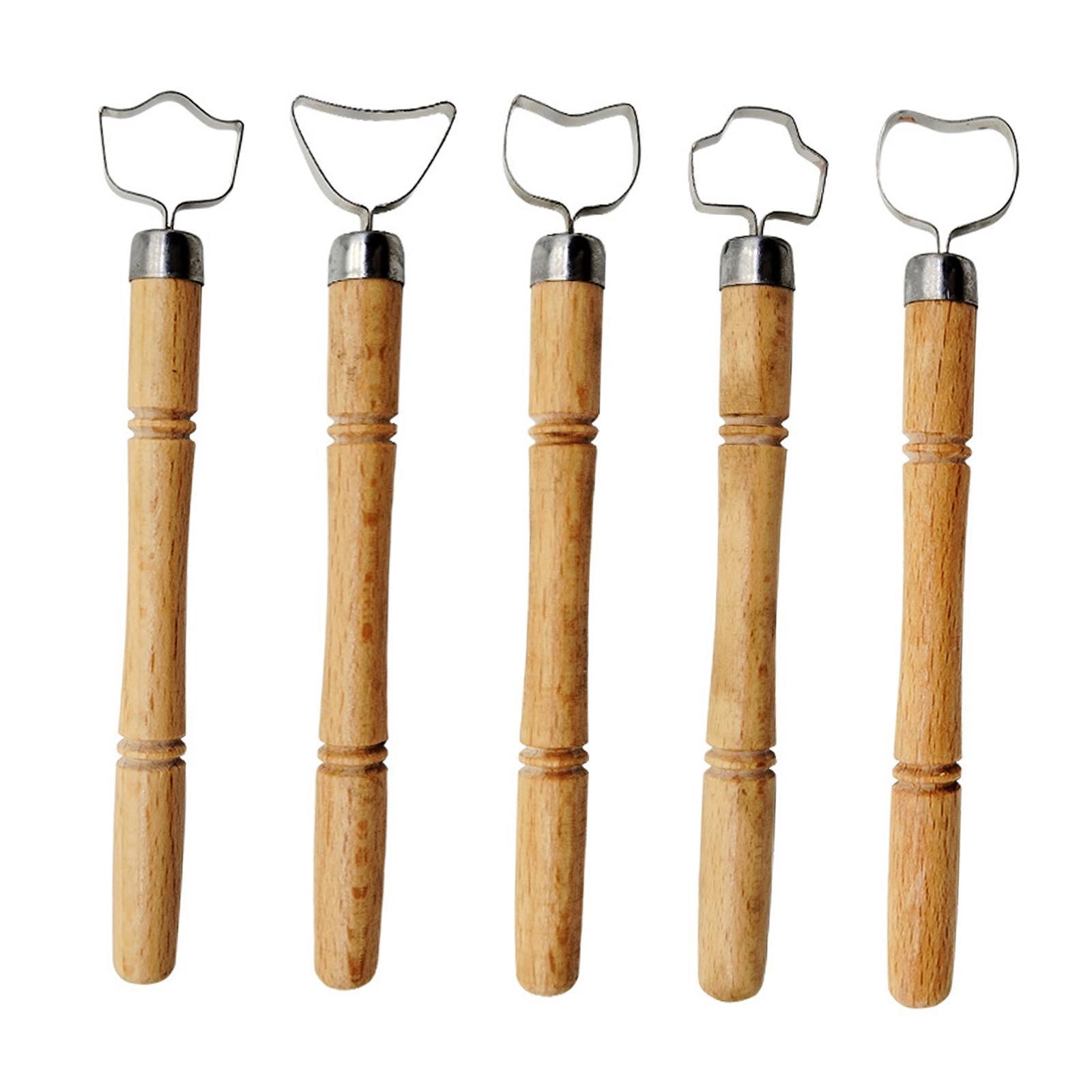 5Pcs Pottery Handle Making Tool Wood Handle Ceramic Water