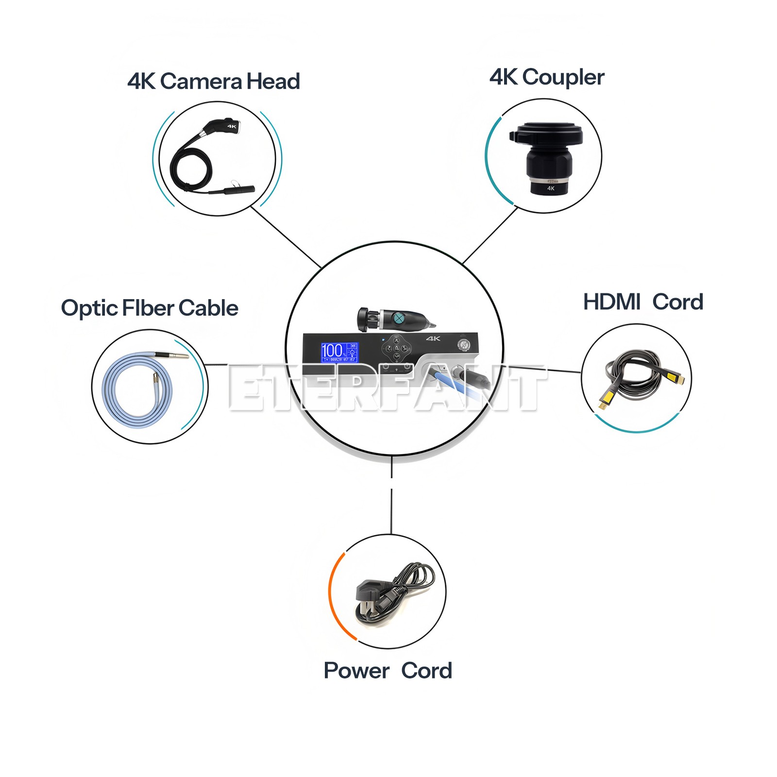 4K UHD ENT Integrated Endoscope Camera with LED light Laparoscopic Camera