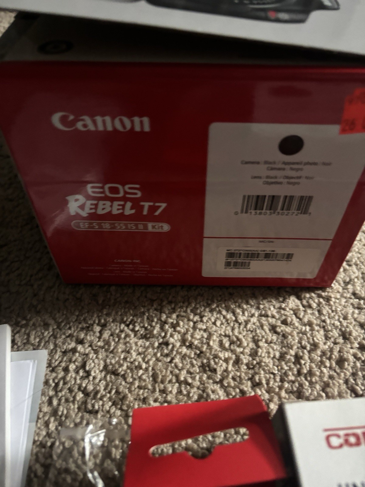 Canon EOS Rebel T7 Accessories Lot Empty Box Strap Manual Flash Remote NO CAMERA