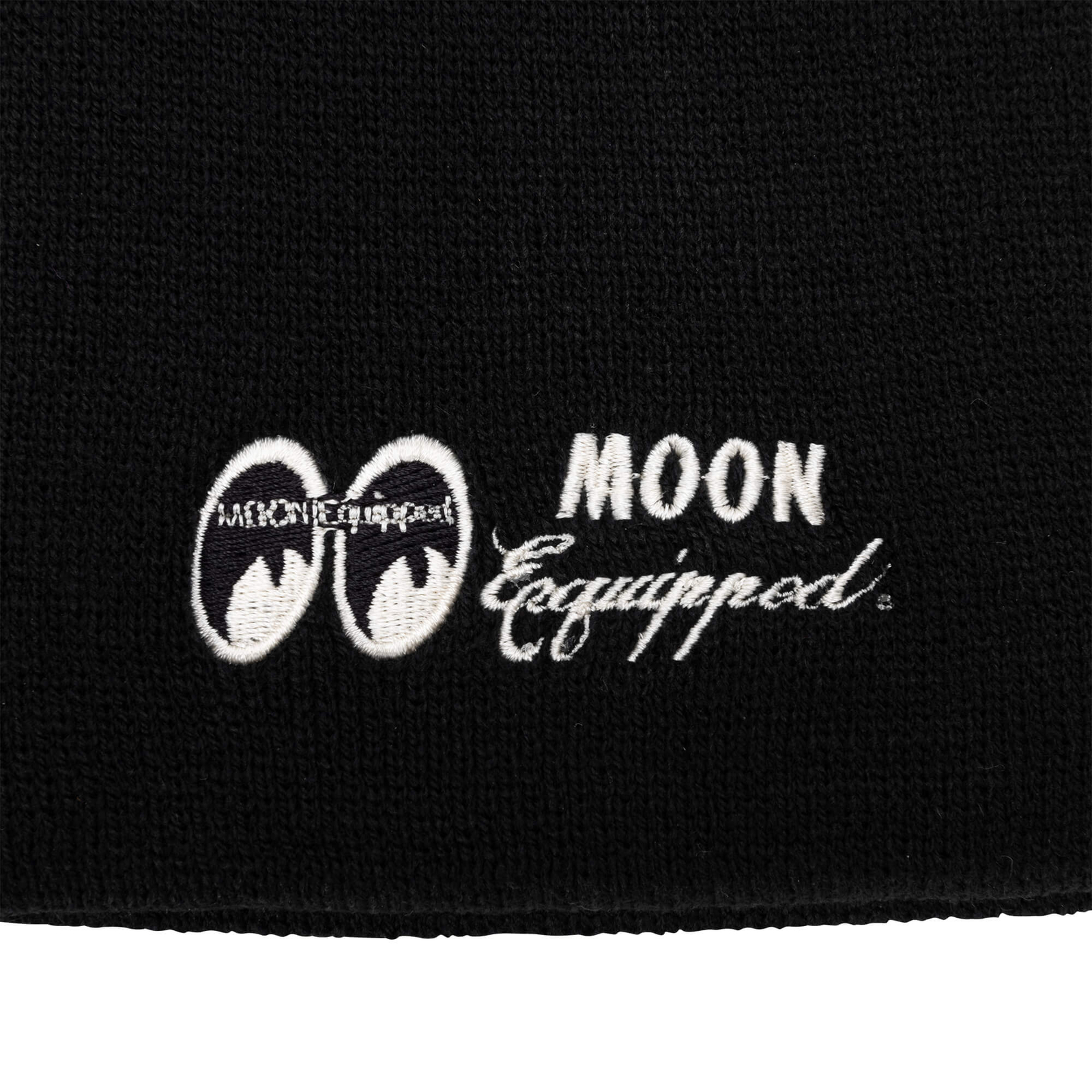 Mooneyes MOON Equipped Embroidered Short Beanie - Black