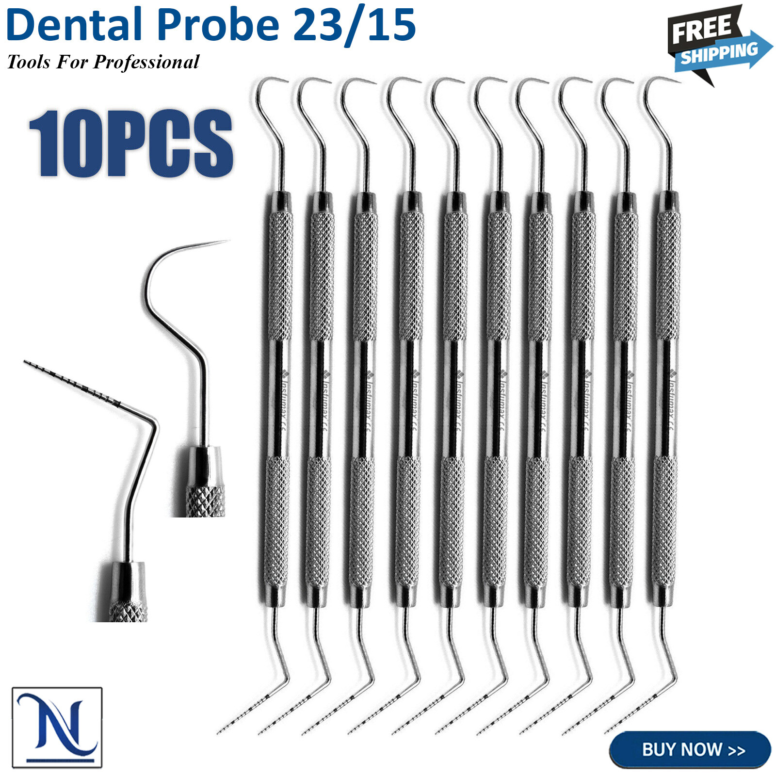 Dental Perio Explorer 23 Probe UNC 15 Color Marking Diagnostic Double Ended Tool