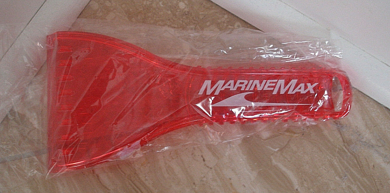 Evans Sturdy Plastic Ice Scraper In Red Color W/Lettering-Marine Max-NWOT-8 Inch