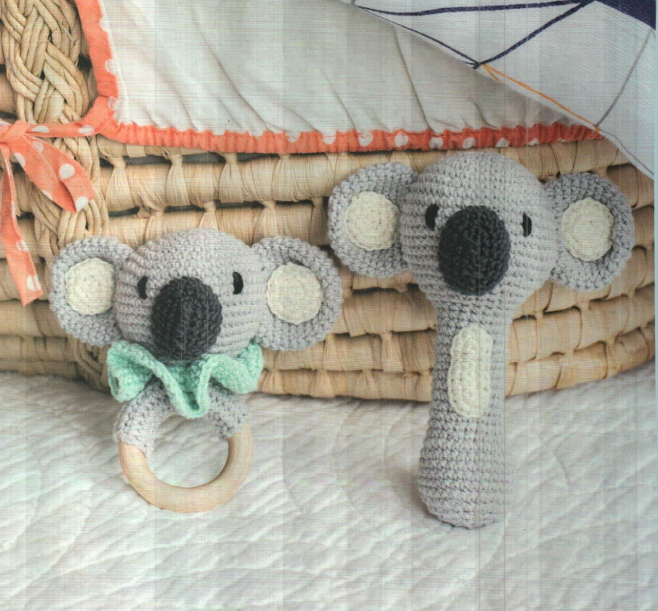 KOALA TEETHER AND RATTLE TOYS CROCHET PATTERN INSTRUCTIONS