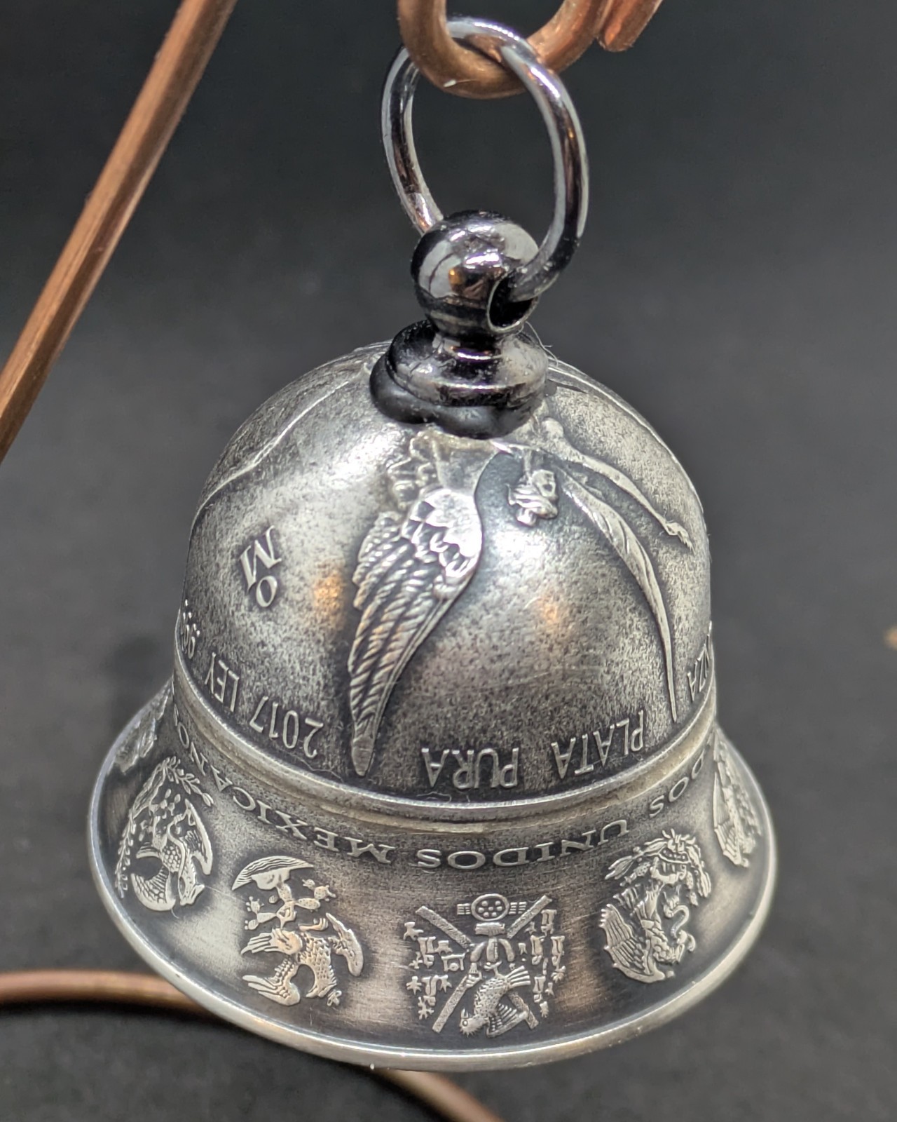 Mexico Libertad Handmade 2x 1 oz .999 Silver Coin Bell- Motorcycle Guardian Bell