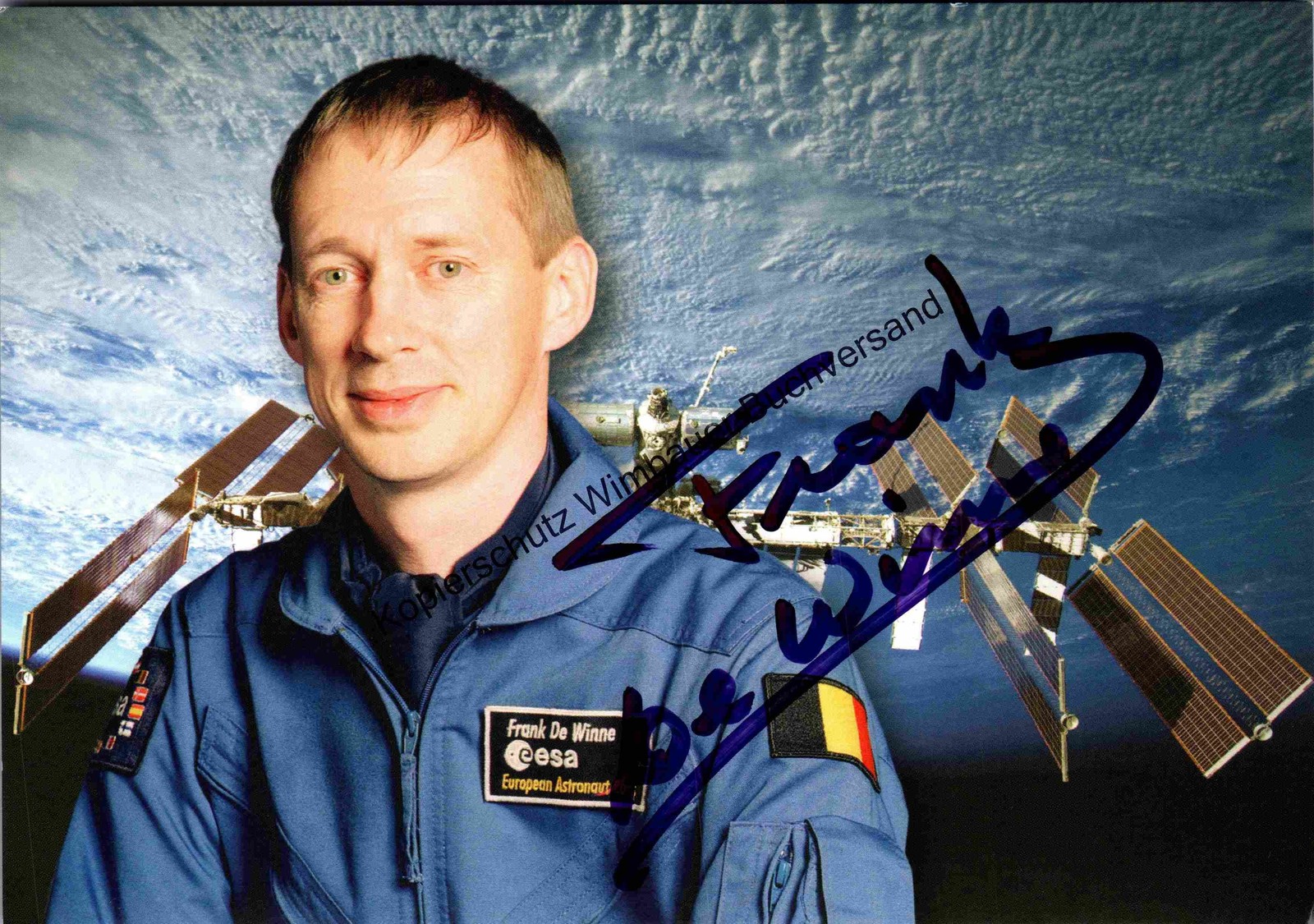 Original Autograph Frank de Winne ESA Astronaut // Autograph Autograph Signed