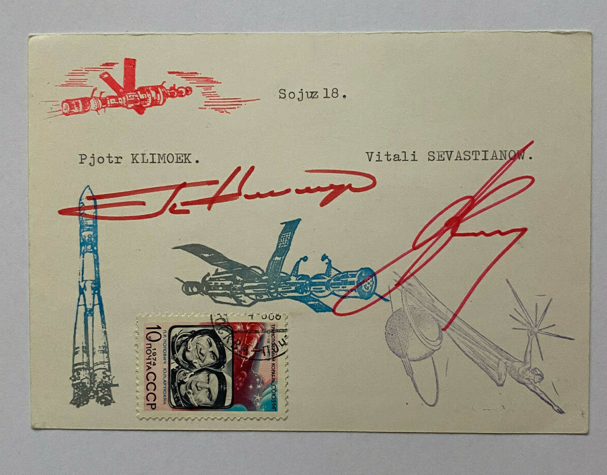 Pyotr Klimoek / Vitali Sevastianov - Space - Original Autograph - 15 x 10 cm