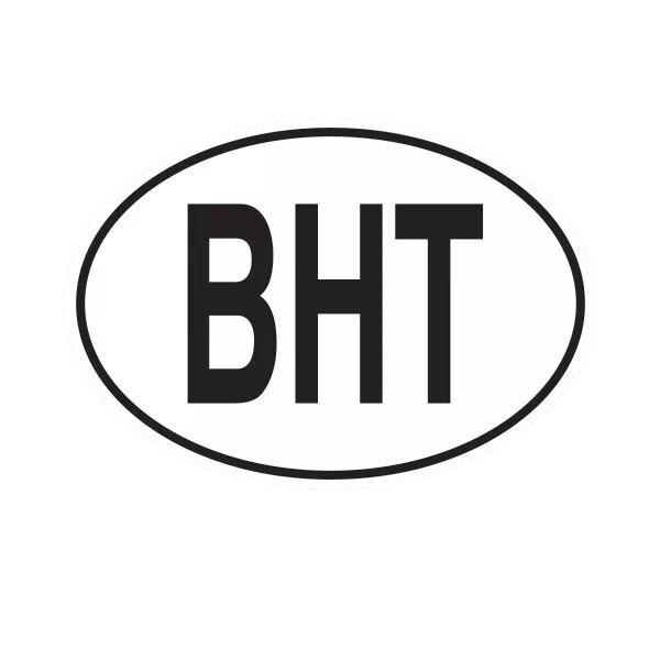 BHT Bhutan Country Code Oval Sticker