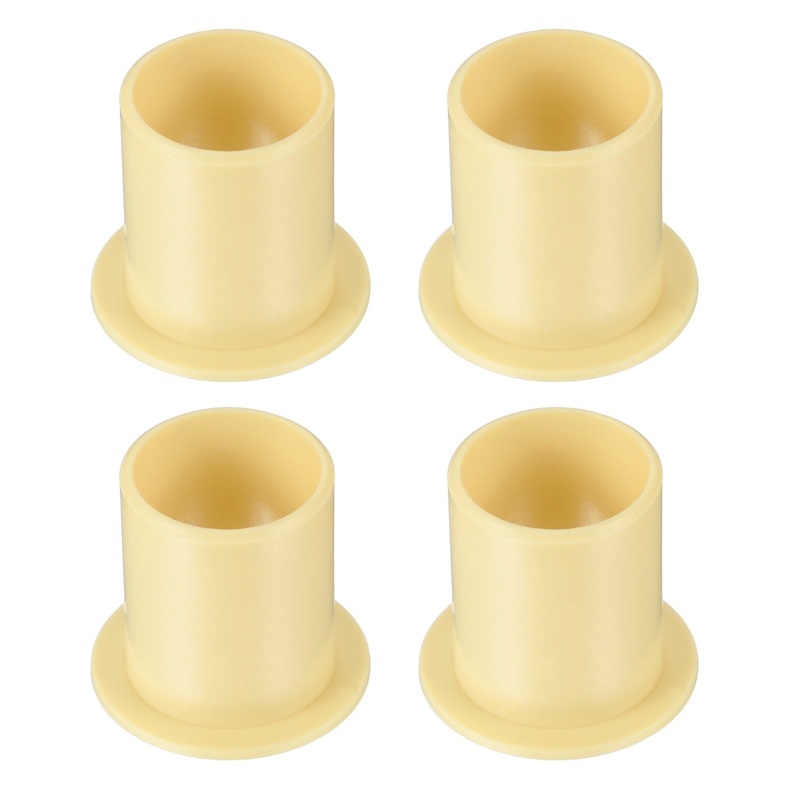 4Pcs Flanged Sleeve Bearing, ID 14mm x OD 16mm x Length 20mm POM Bushing, Yellow