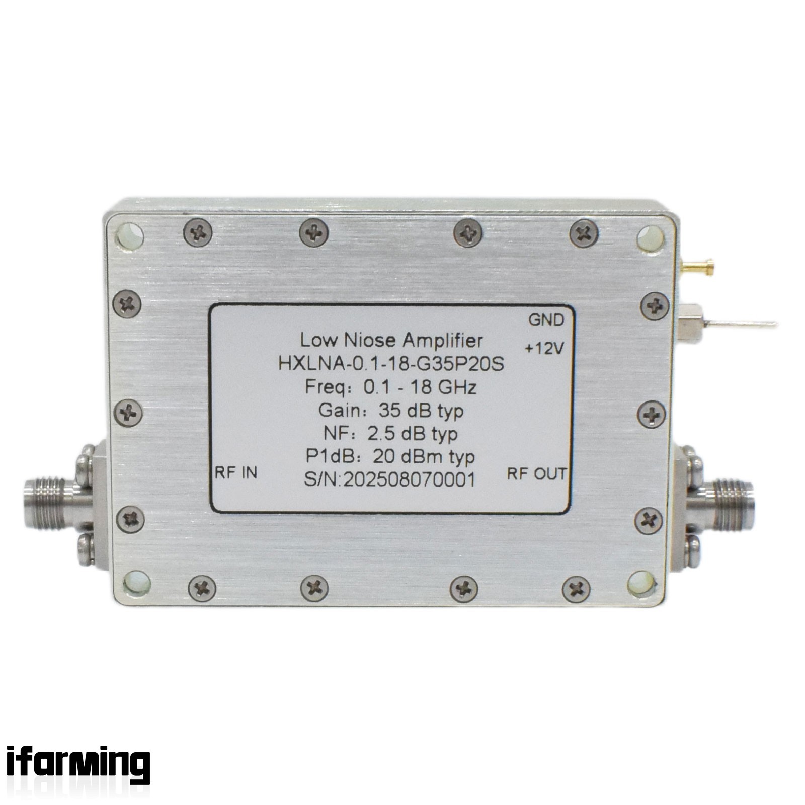 0.1-18GHz Ultra-wide Band RF Microwave Low Noise Amplifier 35dB LNA + SMA Female