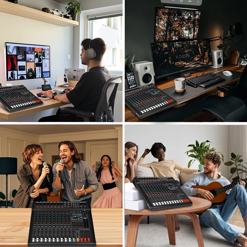 12-channel professional mixer with 99 DSP effects and Bluetooth/USB connectivity