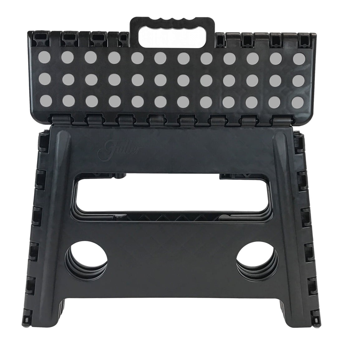 Core Pacific Extra Wide Folding Step Stool Black 12.7 inch with Non-Slip Surface