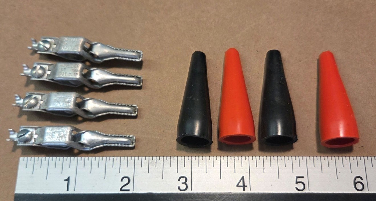 Mueller 85 electrical alligator clips w/  insulators - qty. 4 for one price