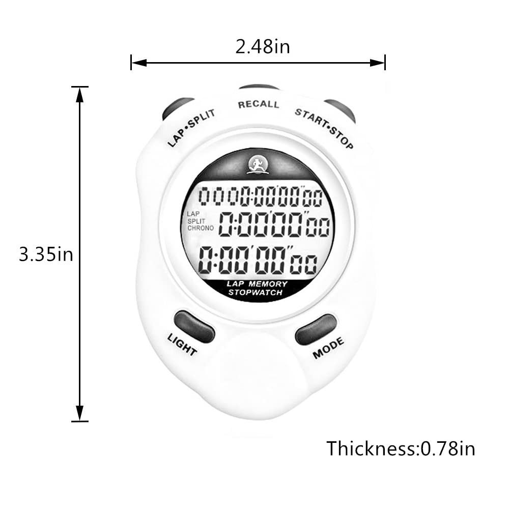 Stopwatch Timer, Digital Stop Watch with 0.01second 10 Lap Backlight-plastic