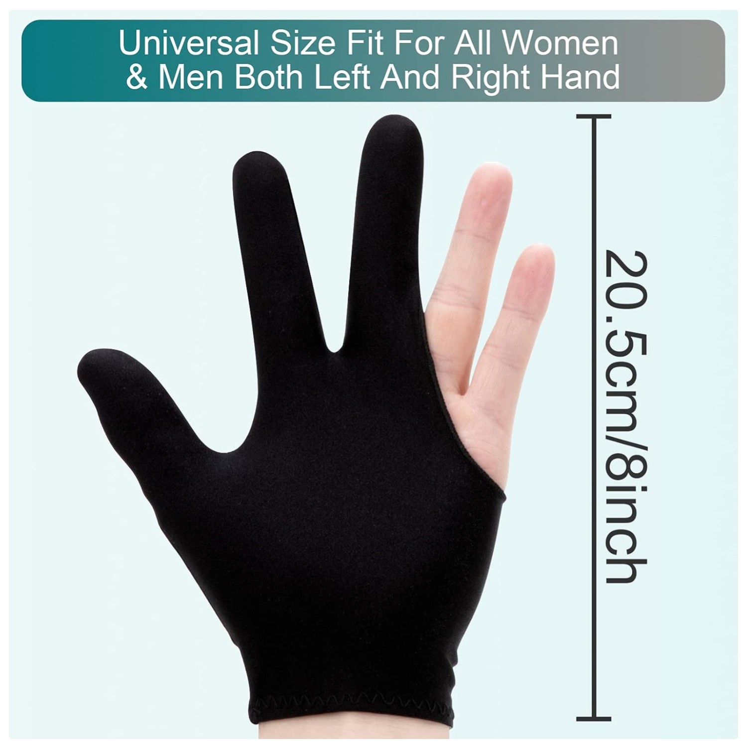 Three Finger Billiard Gloves - Breathable Cue Shooter Gloves