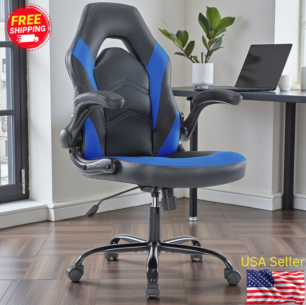 Leather Gaming Chair Ergonomic Computer Executive Adjustable Desk Chairs