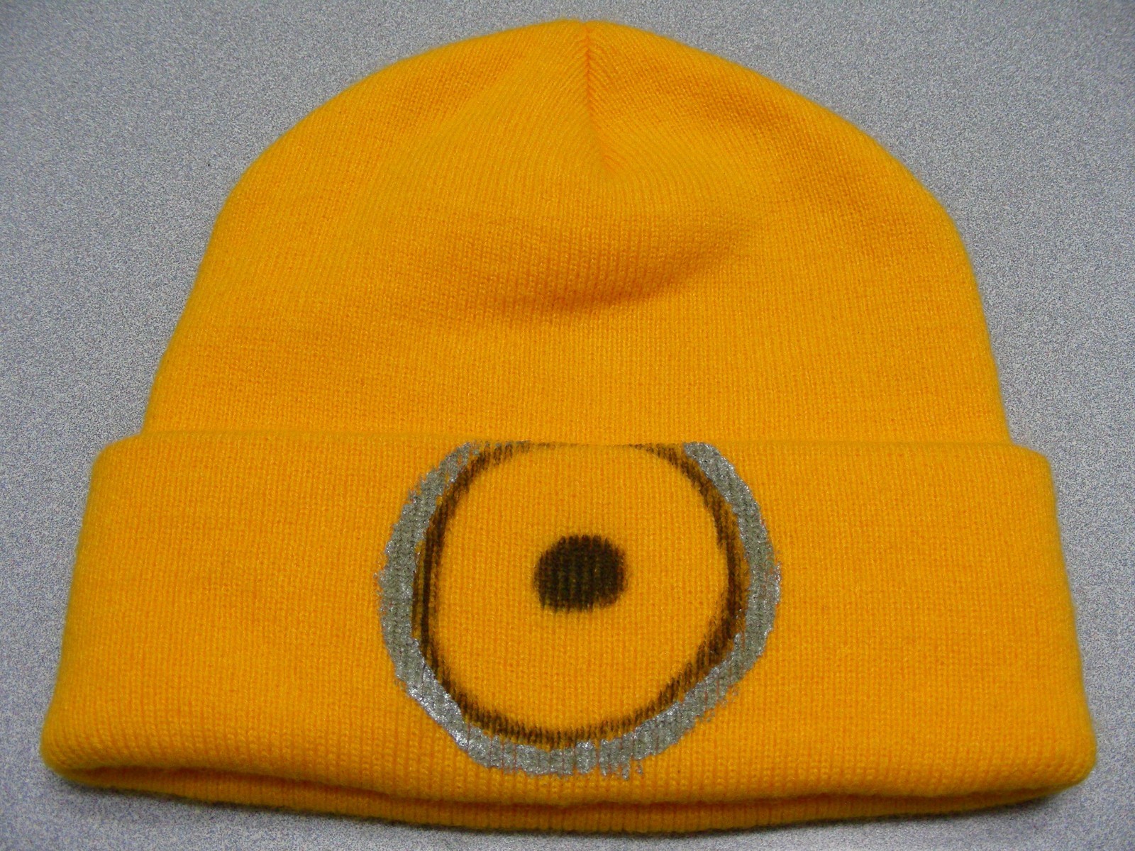 Yellow - Hand Painted - One Eyed Cyclops - Minions Style Stocking Cap Beanie Hat