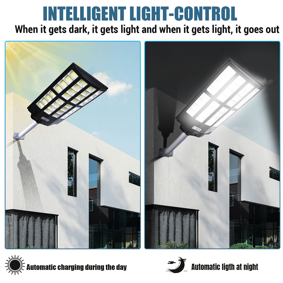 20000000LM Commercial Solar Street Light Outdoor Dusk to Dawn Solar Super Bright