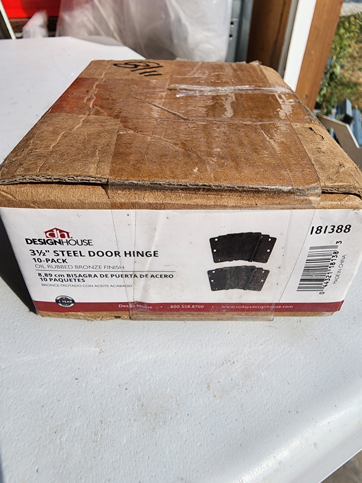 DesignHouse 181388 10-Pack Steel Door Hinge 3.5" 3½ Inch In Oil Rubbed Bronze