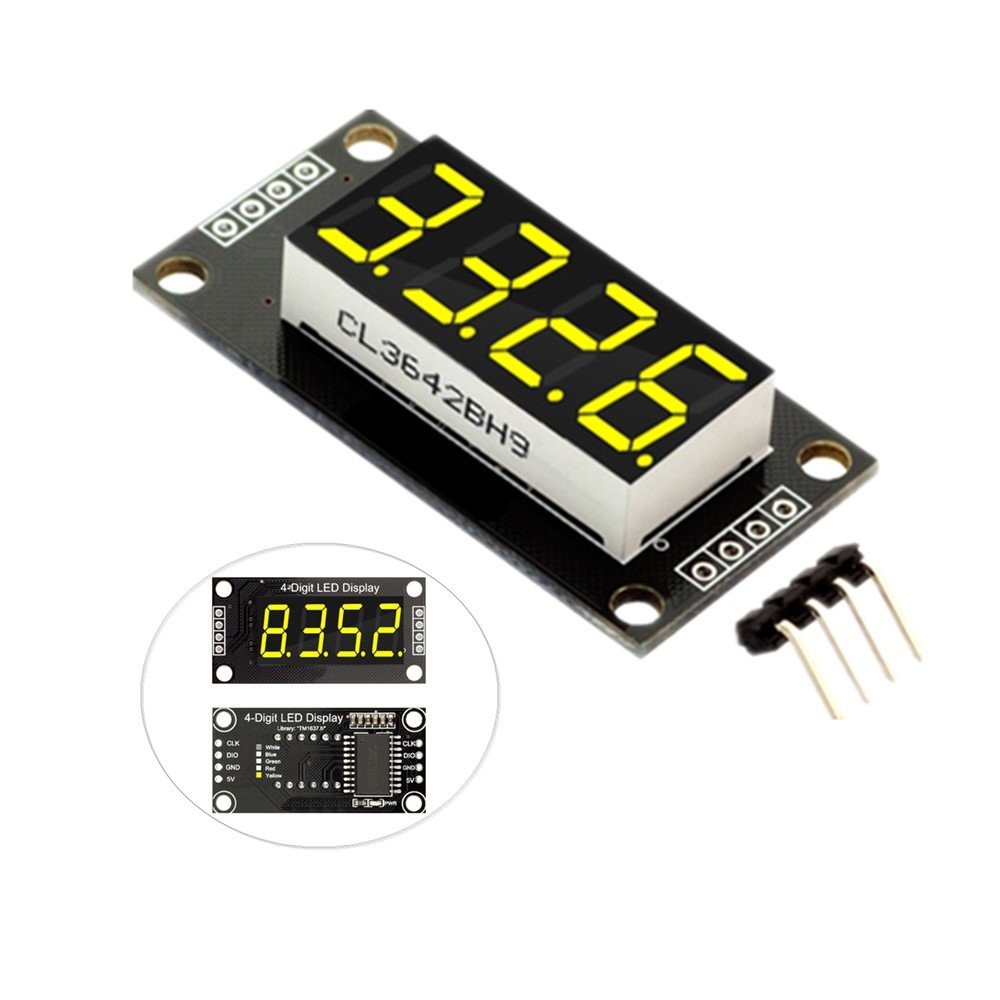 0.36" TM1637 7-Segment 4-Bit Tube LED Yellow Display Digital Module For Arduino