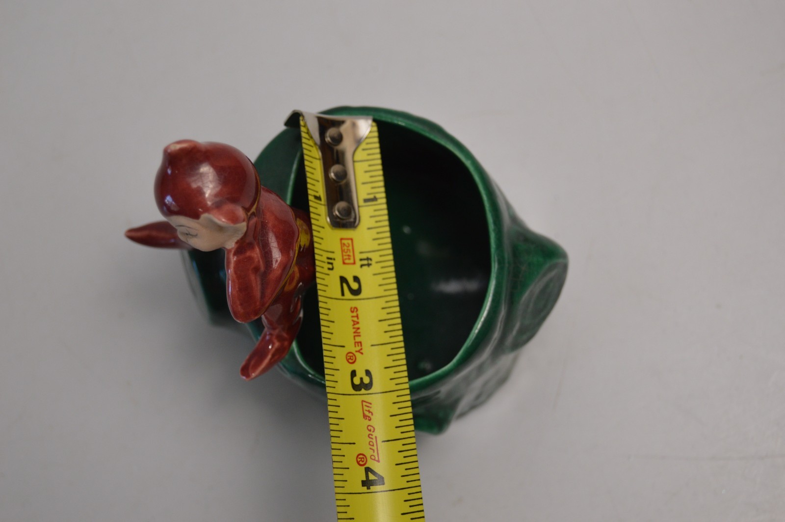 Vintage Pixie Elf Sitting on a Stump Planter MCM Pottery Ceramic Fairy Garden