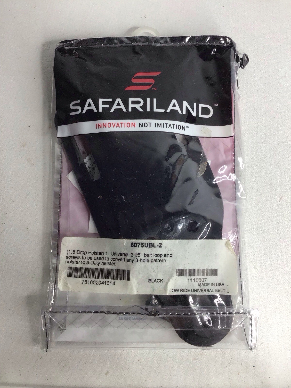 Safariland Model 6075UBL-2 Universal Belt Loop Black  Any 3 Hole Pattern NOB