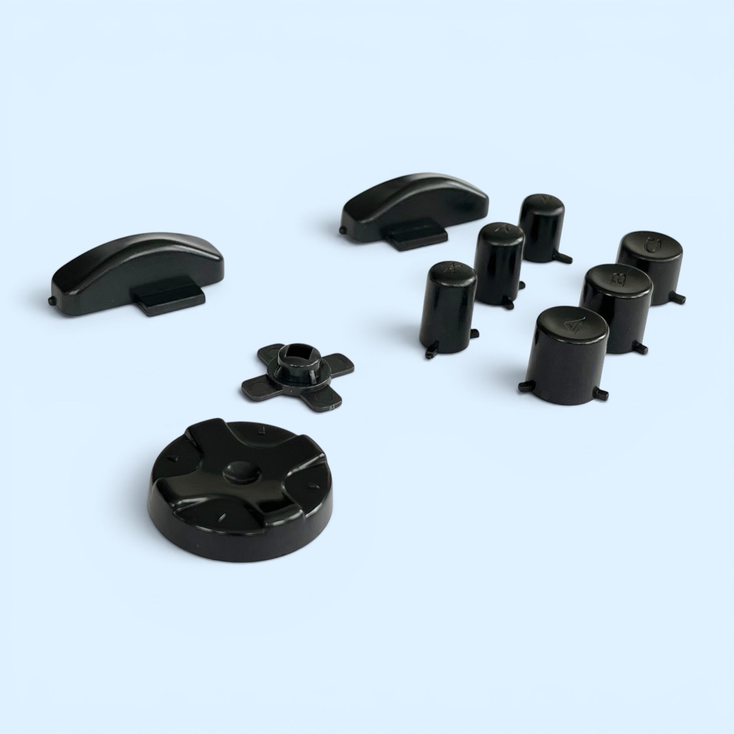 All Black Full Buttons Set For SEGA Saturn 6 Button Model 2 Controller MK-80116