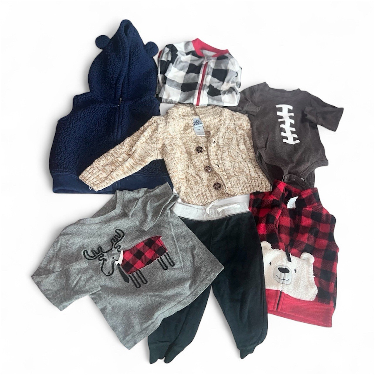 Baby Clothing Bulk Mixed Lot Of 7 Pieces Size 9 Months Multiple Brands Unisex