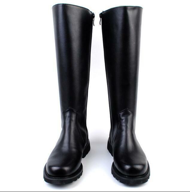 British Style Mens Riding Knee High Boots Zip Motorcycle Military Casual Shoes