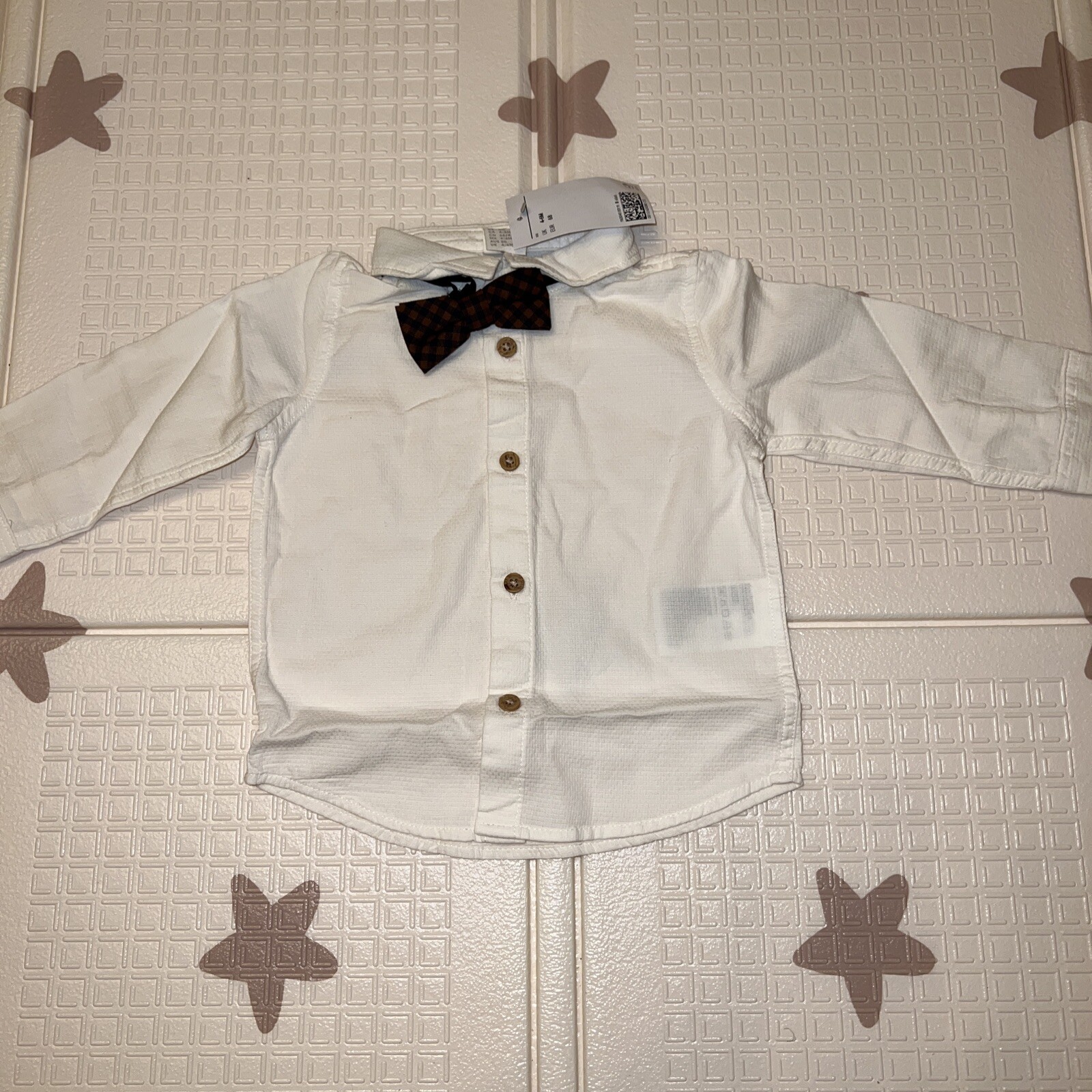 H&M Long Sleeve White Shirt Boys 4-6 Months Eur 68 BNWT