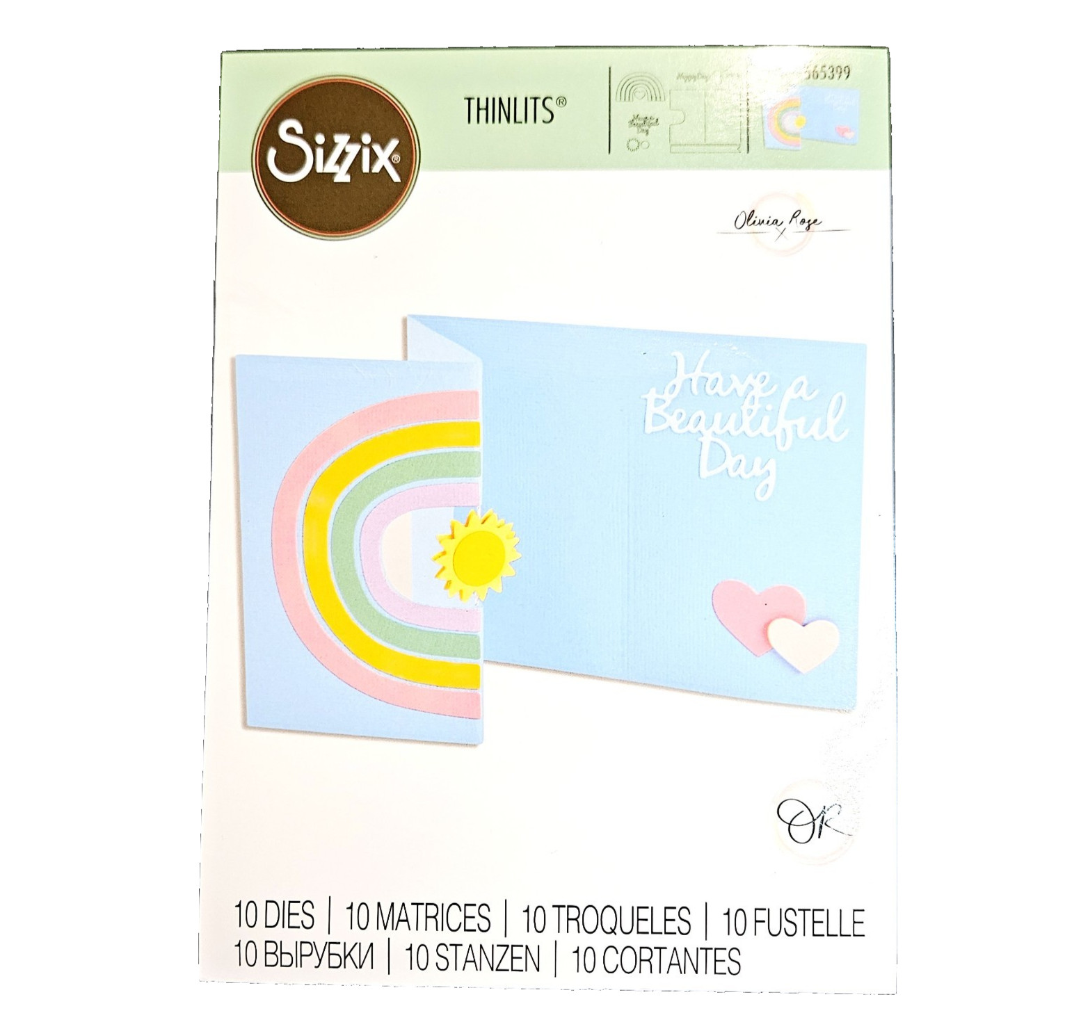 POSITIVE SPIN Sizzix Thinlits Cutting Dies Rainbow Heart Sun Card Parts bb245