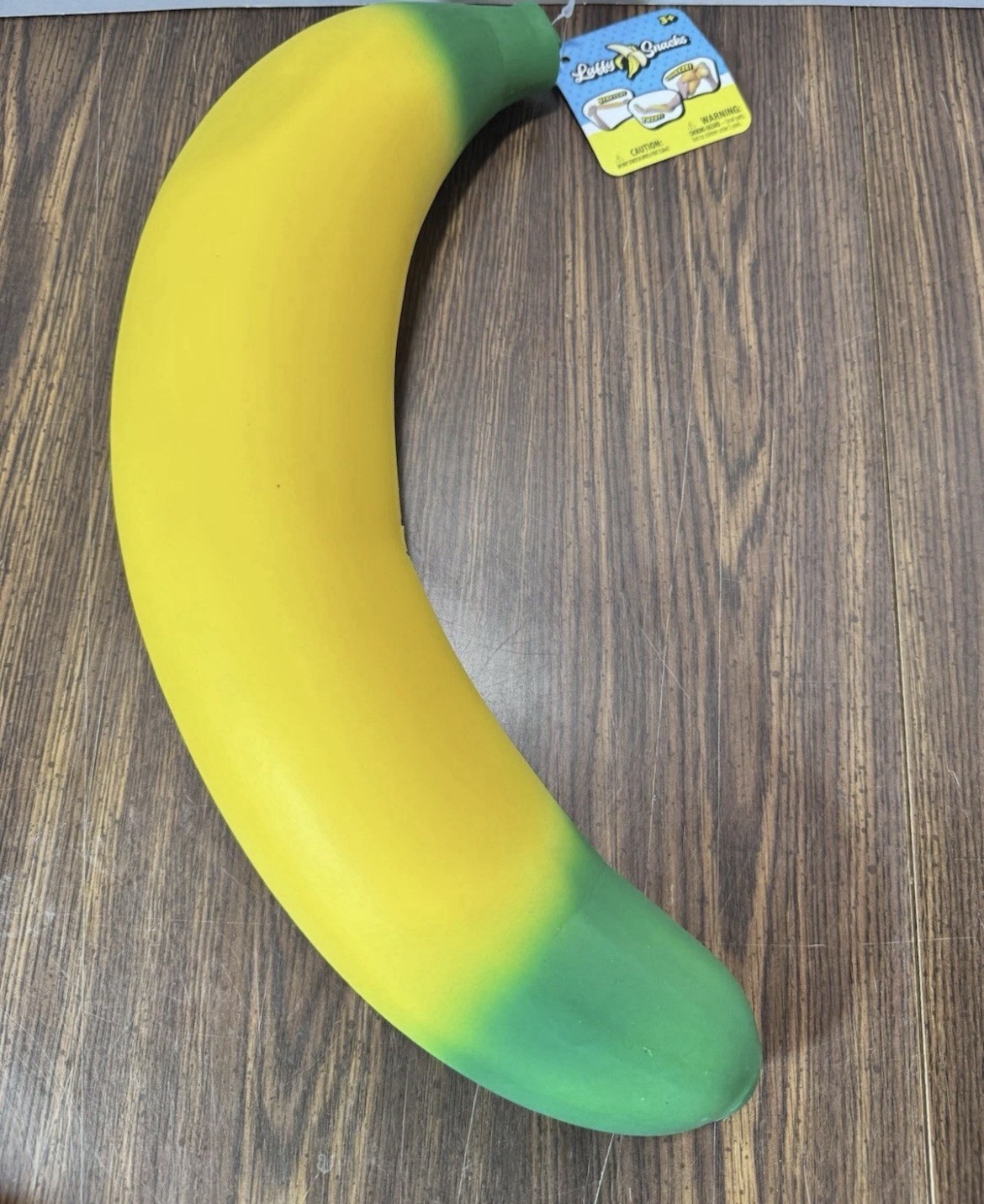 Sunny Days Laffy Snacks Squishy Stretchy Banana Toy 18" new with tags Squeeze