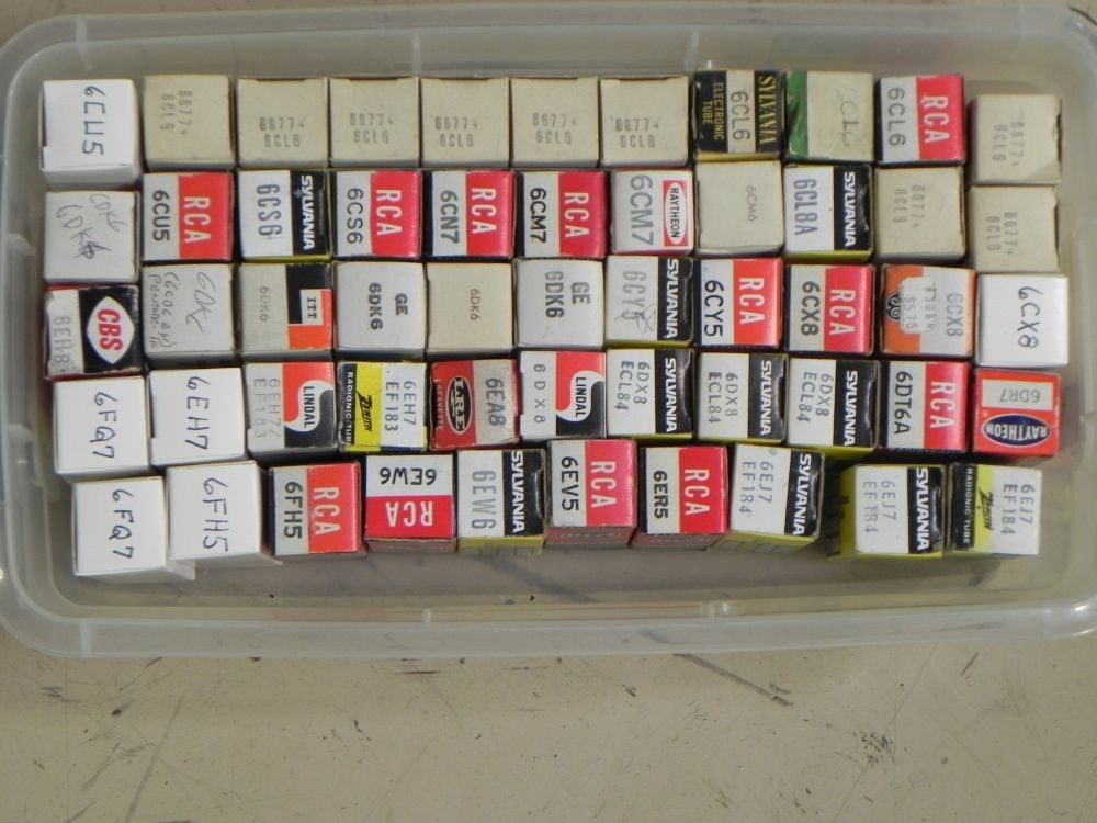 Various Tubes 27-54 Box of Vacuum Tubes Untested Lot of 54
