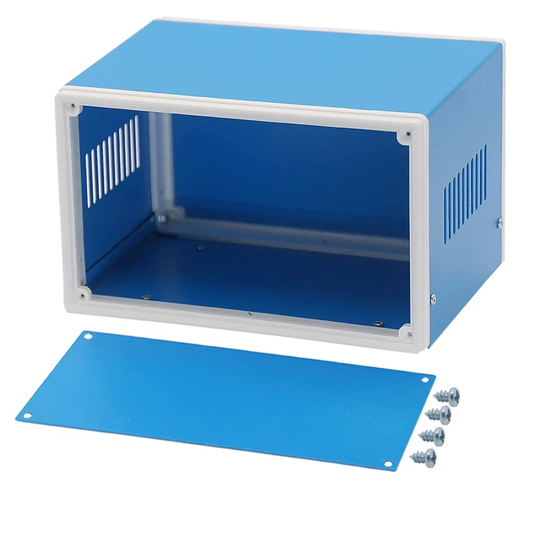 Electronic Enclosures Blue Metal Enclosure Project Case DIY Box Junction