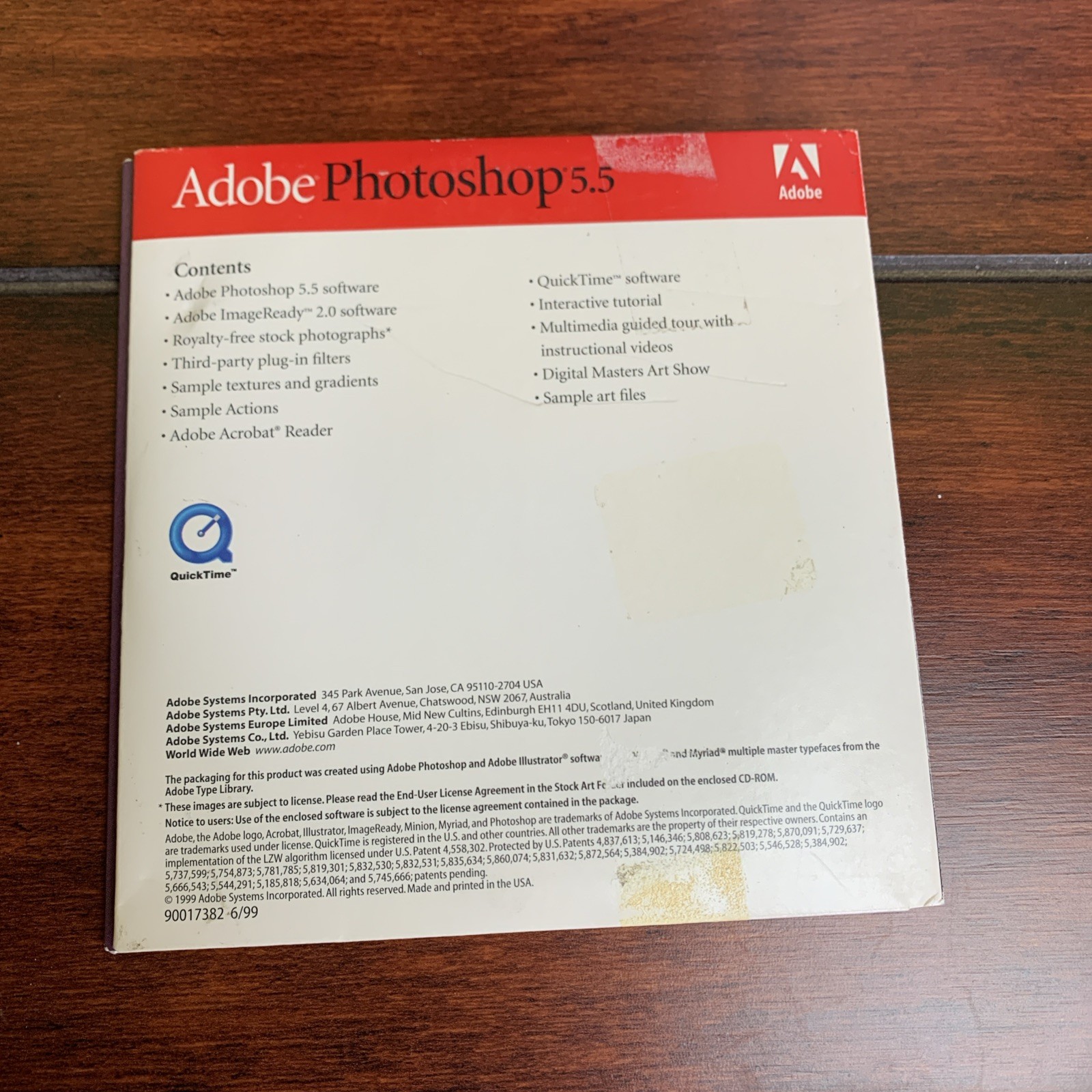 1999 Photoshop 5.5 for Macintosh MAC Serial Number CD, Windows/MAC Training Disk