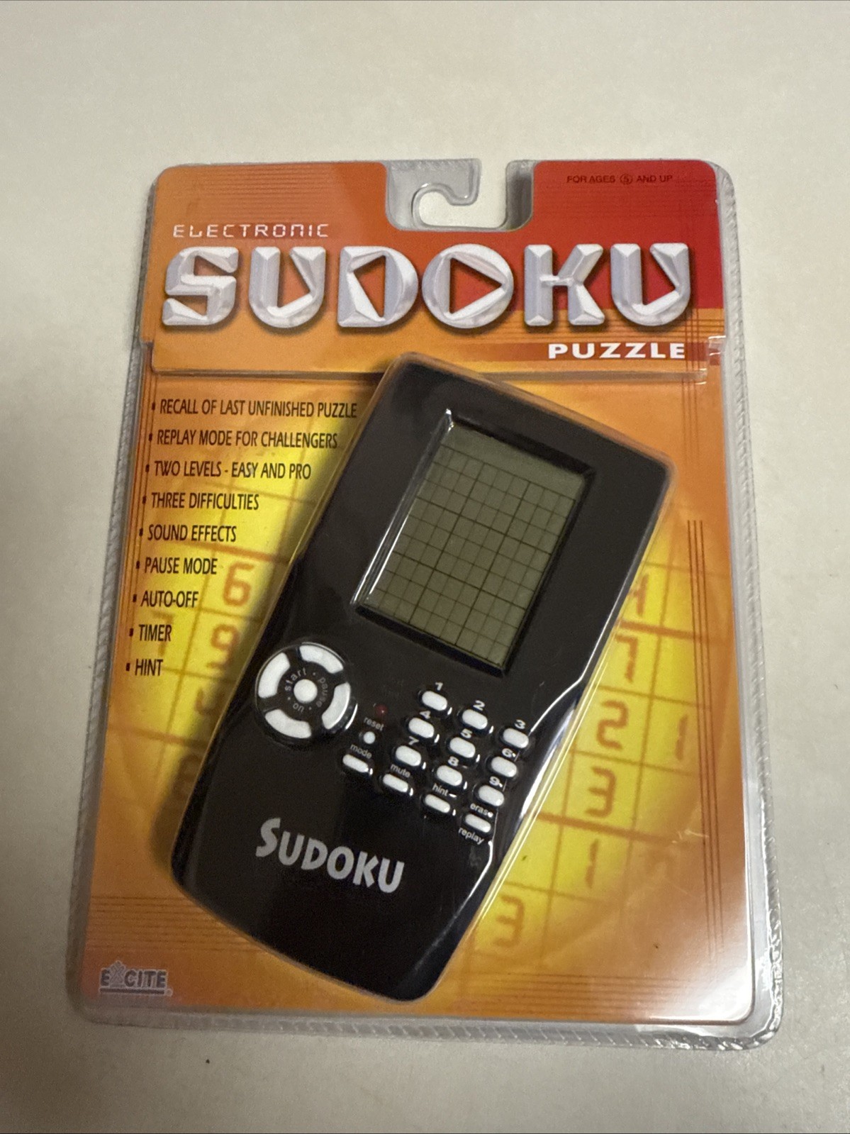 Puzzle Game Excite Sudoku Two Levels Hint Electronic Handheld  New