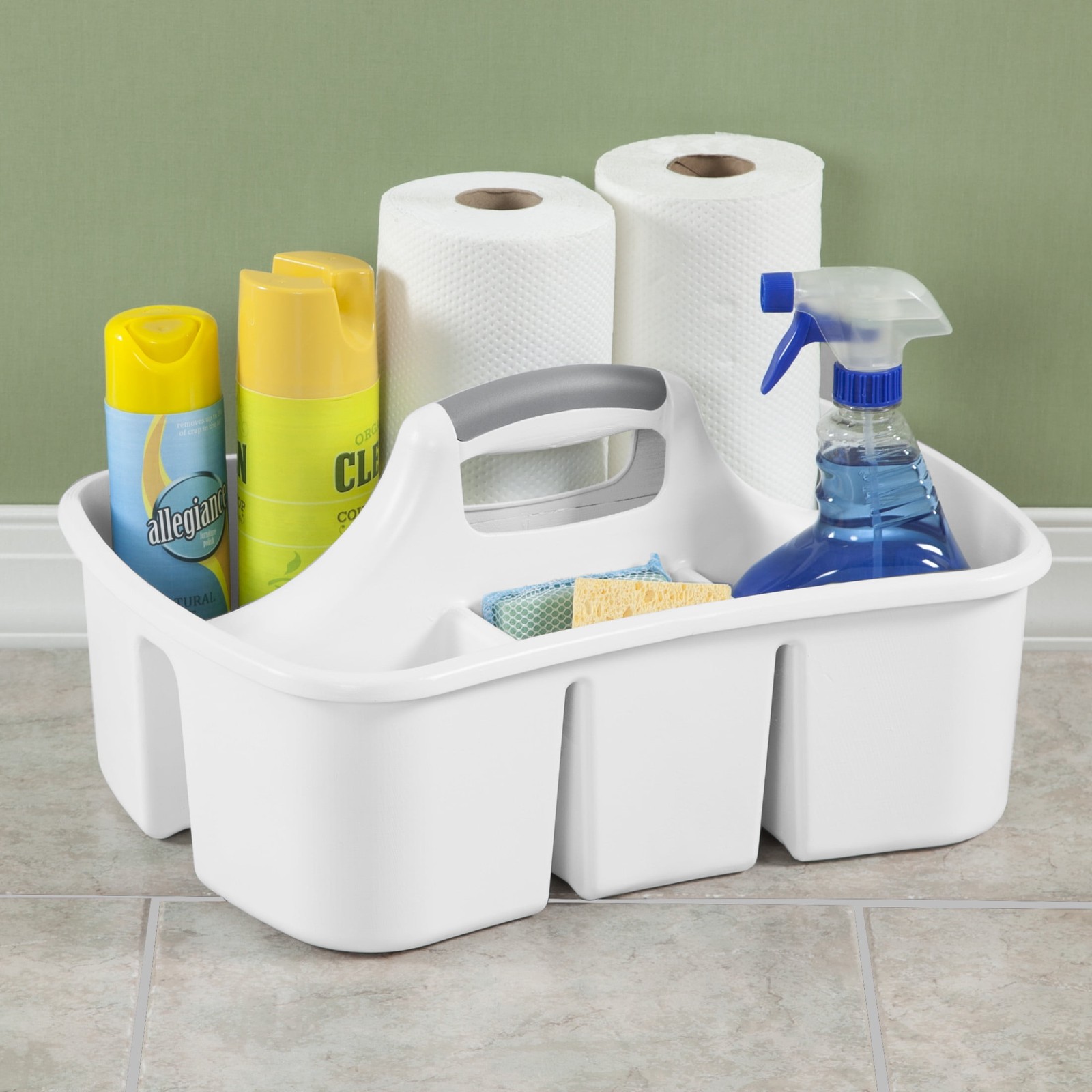 Divided Ultra™ Caddy, Easy Carry, Handy Plastic Utility Storage, White