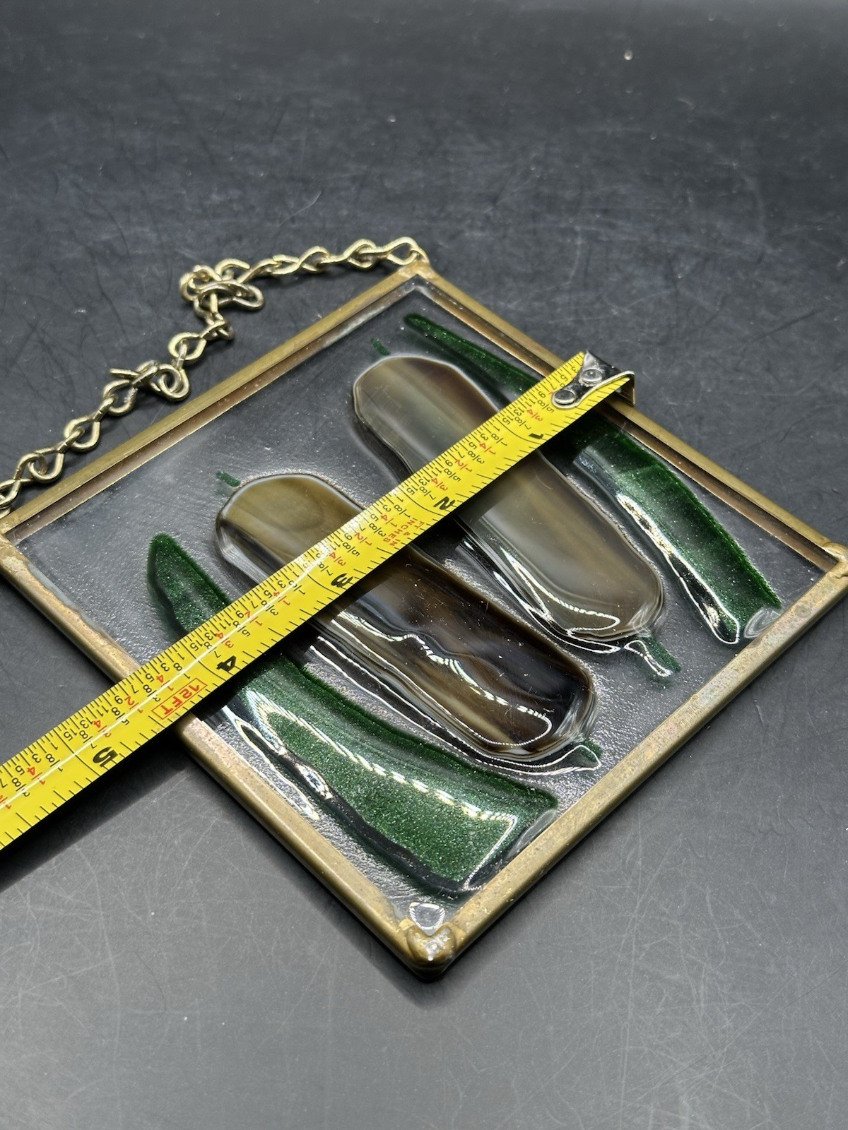 Fused Glass Suncatcher With Cattails