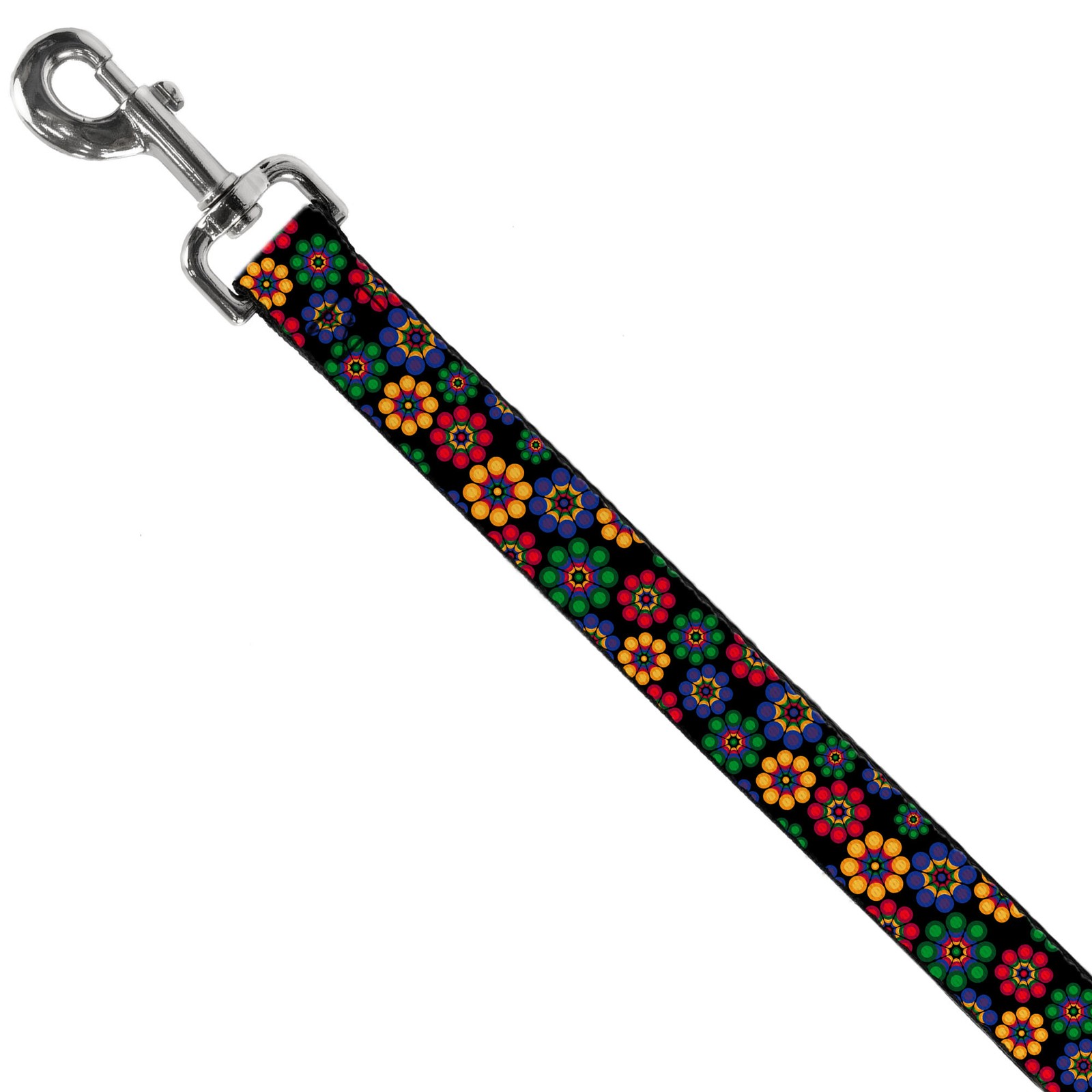 Dog Leash Psychedelic Daisies Black/Multi Color