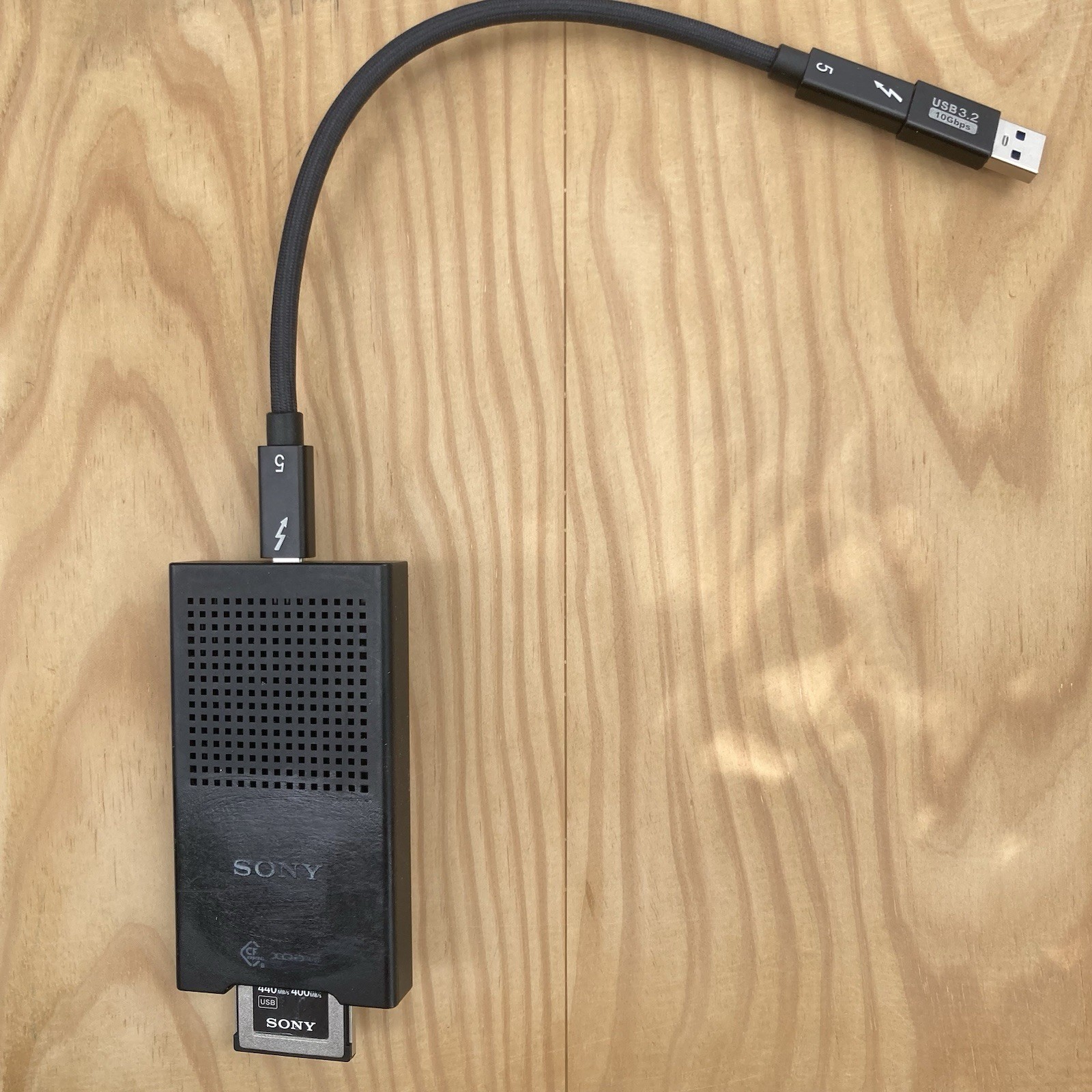 Sony MRW-G1 XQD CFexpress Type B Reader + TB5 Cable USB-C Adapter