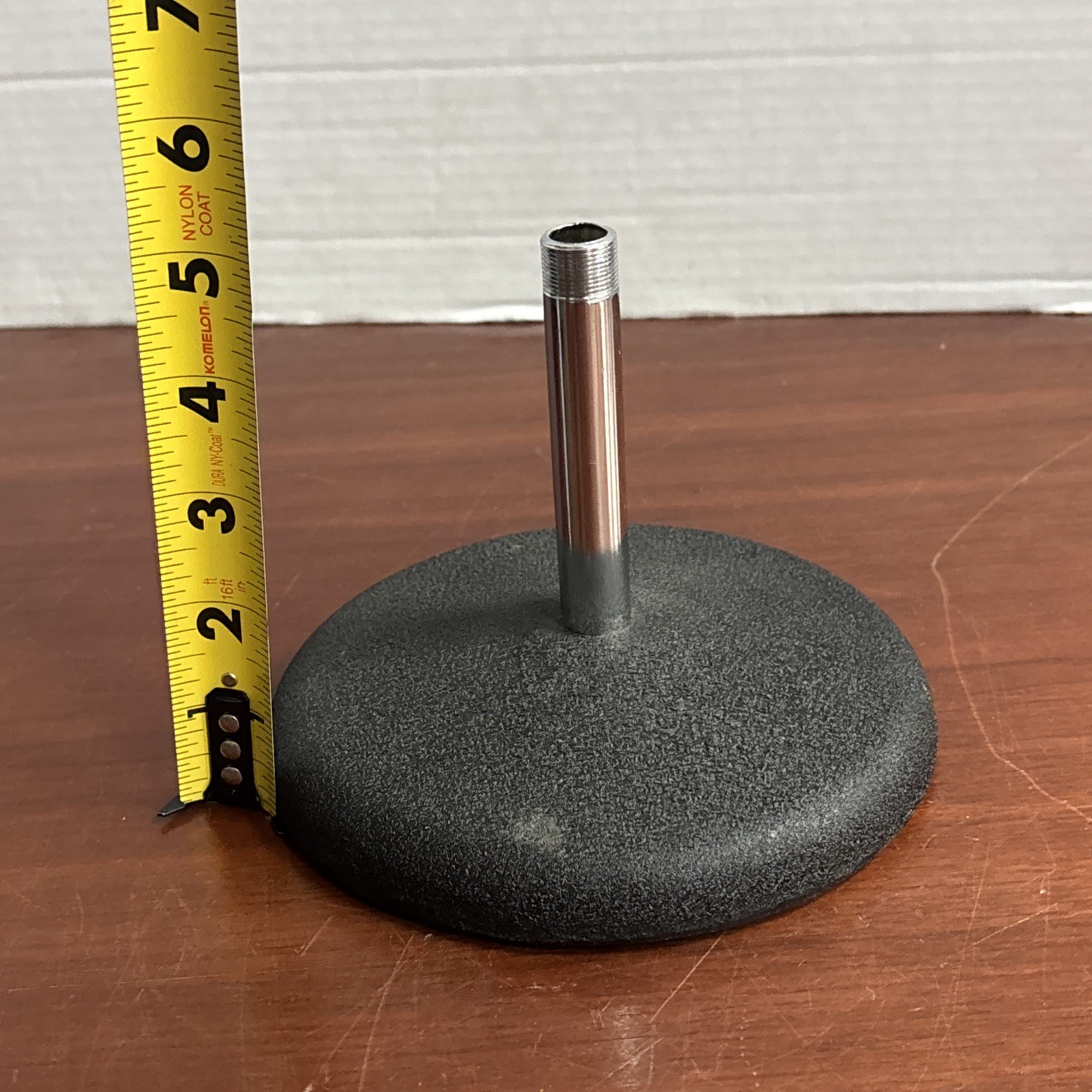 Cast Iron Mic Stand with Chrome Stem - Great Shape