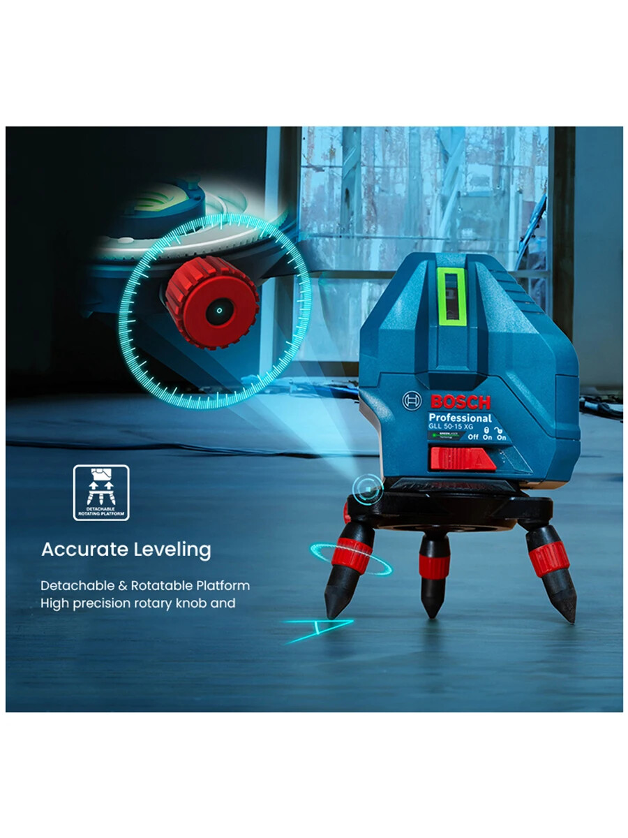 BOSCH Green Laser Level 3D 5Lines Self-leveling Horizontal &Vertical GLL50-15XG