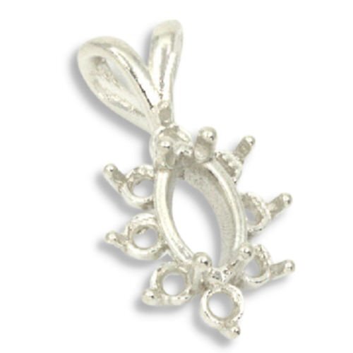 Marquise Cluster Pre-notched Pendant Mounting