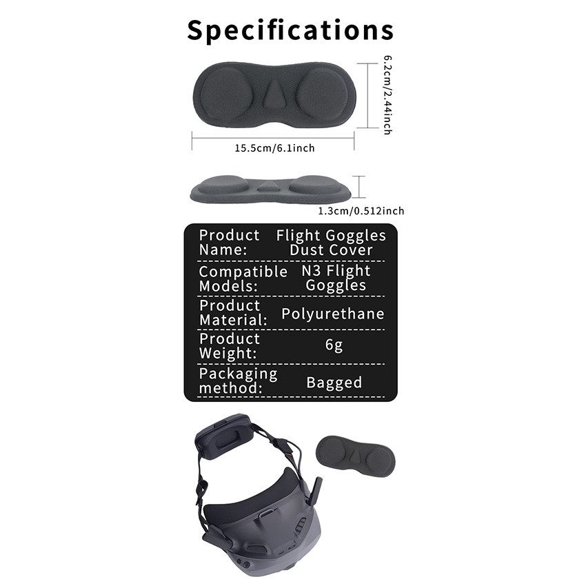 For DJI NEO 2 / AVATA 2 / N3 Flight Goggles Dust Cover