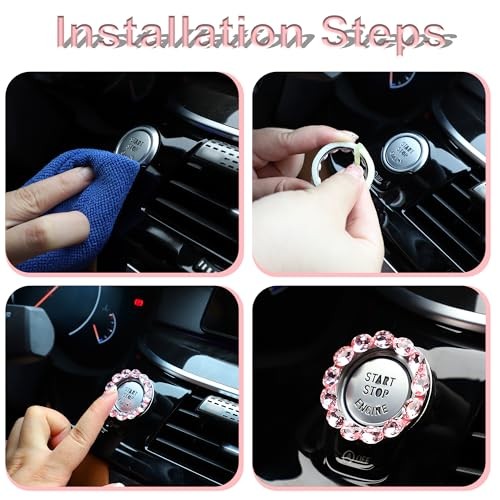Bling Car Engine Start Button Cover Bling Interior Crystal Push Start Button