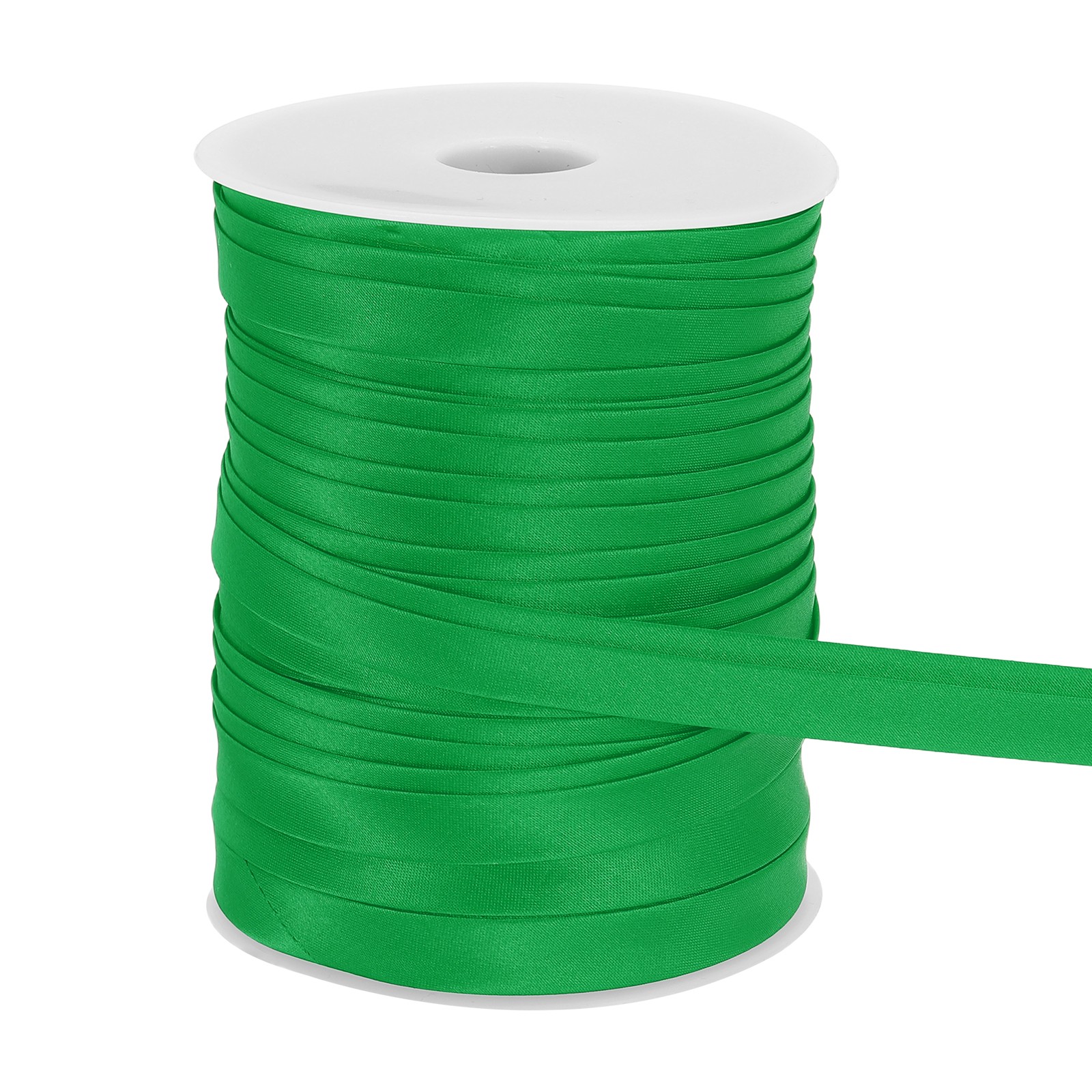 Double Fold Bias Satin Tape for Sewing 3/5 Inch x 55 Yards Green