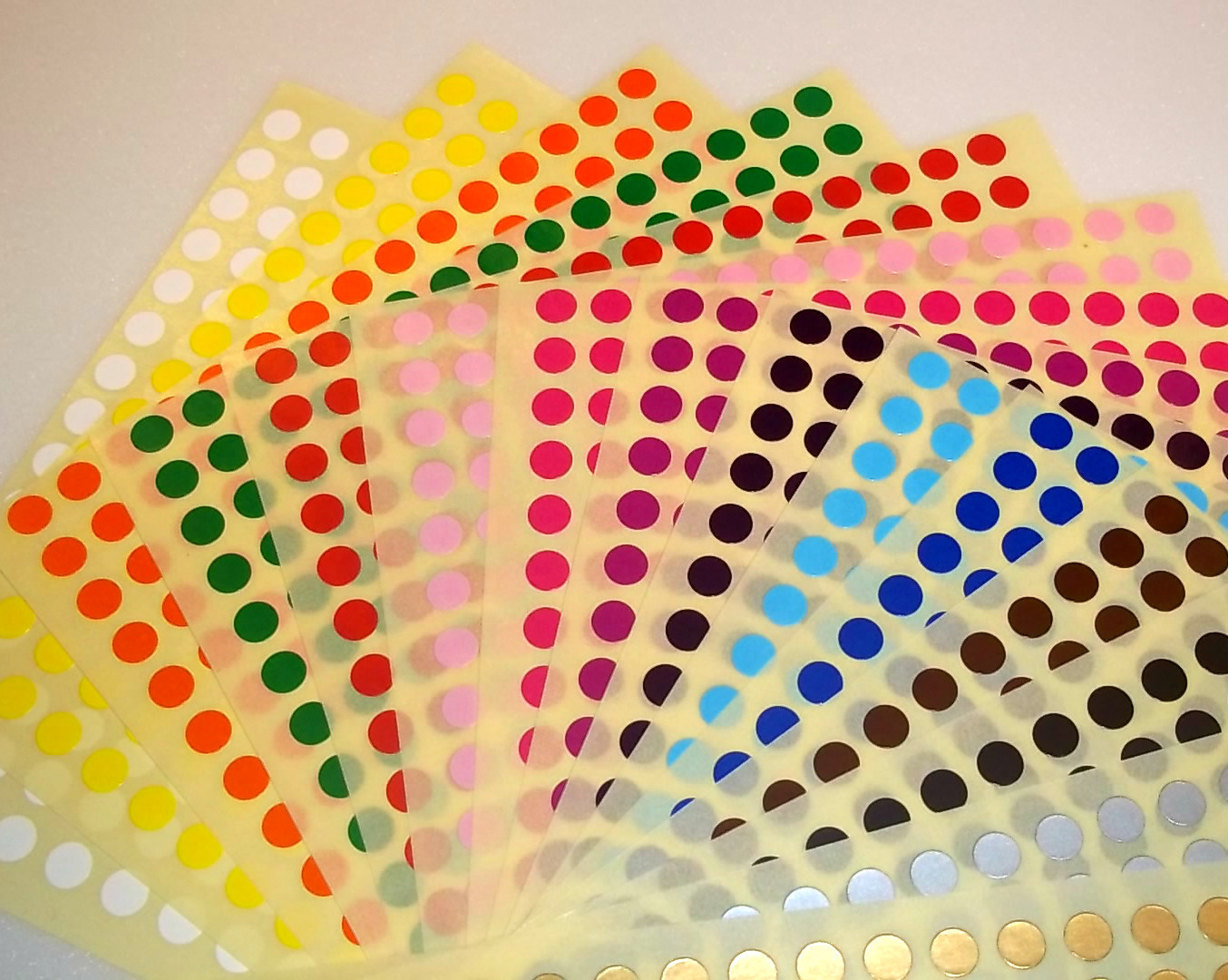 6mm / 10mm / 10 x 20mm, 20 x 30mm Colour Code Stock Dots Stickers Sticky Labels